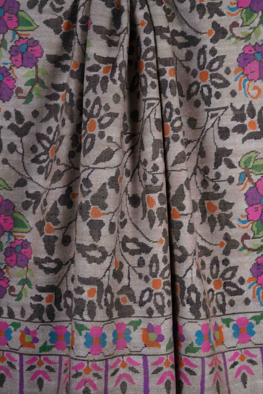 2.5 Yard Natural Base Floral Kani Jamawar Pashmina Shawl