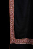 Black Base Big Orange Border Embroidery Cashmere Pashmina Shawl