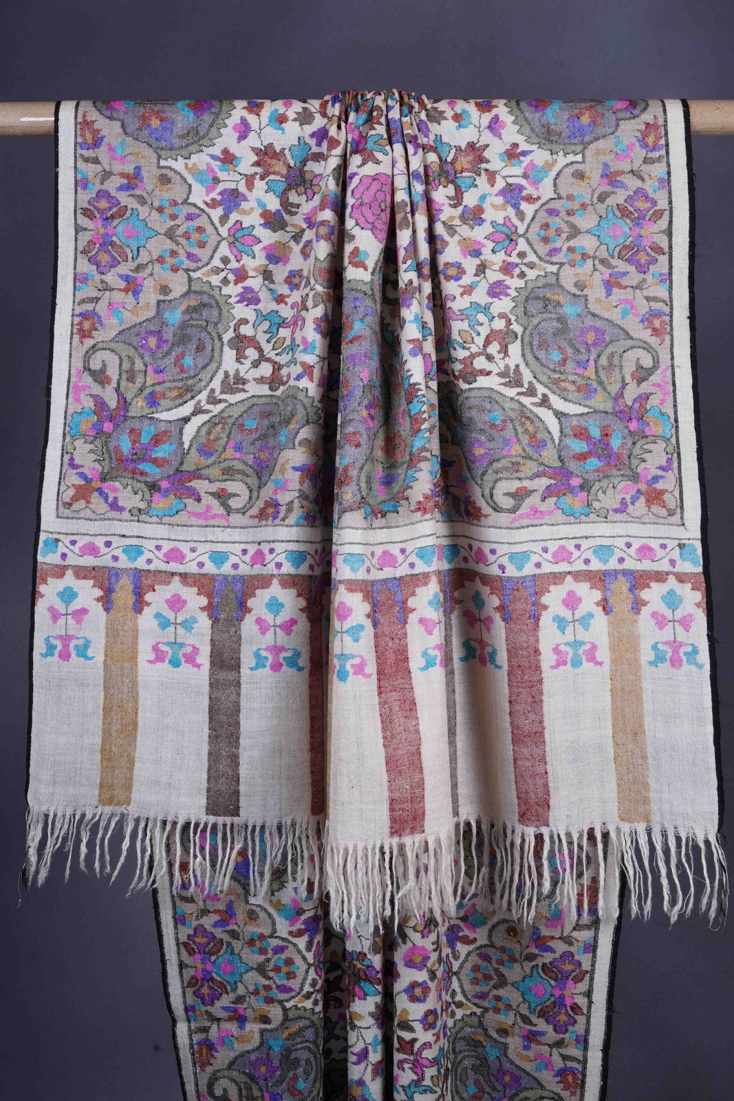 Ivory Kani Pashmina Shawl