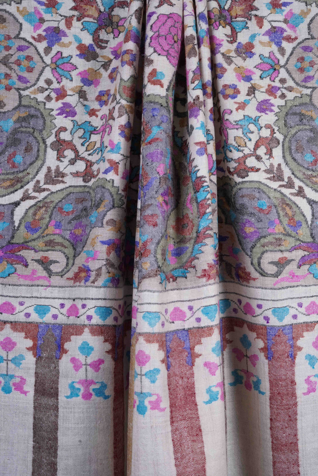 Ivory Kani Pashmina Shawl