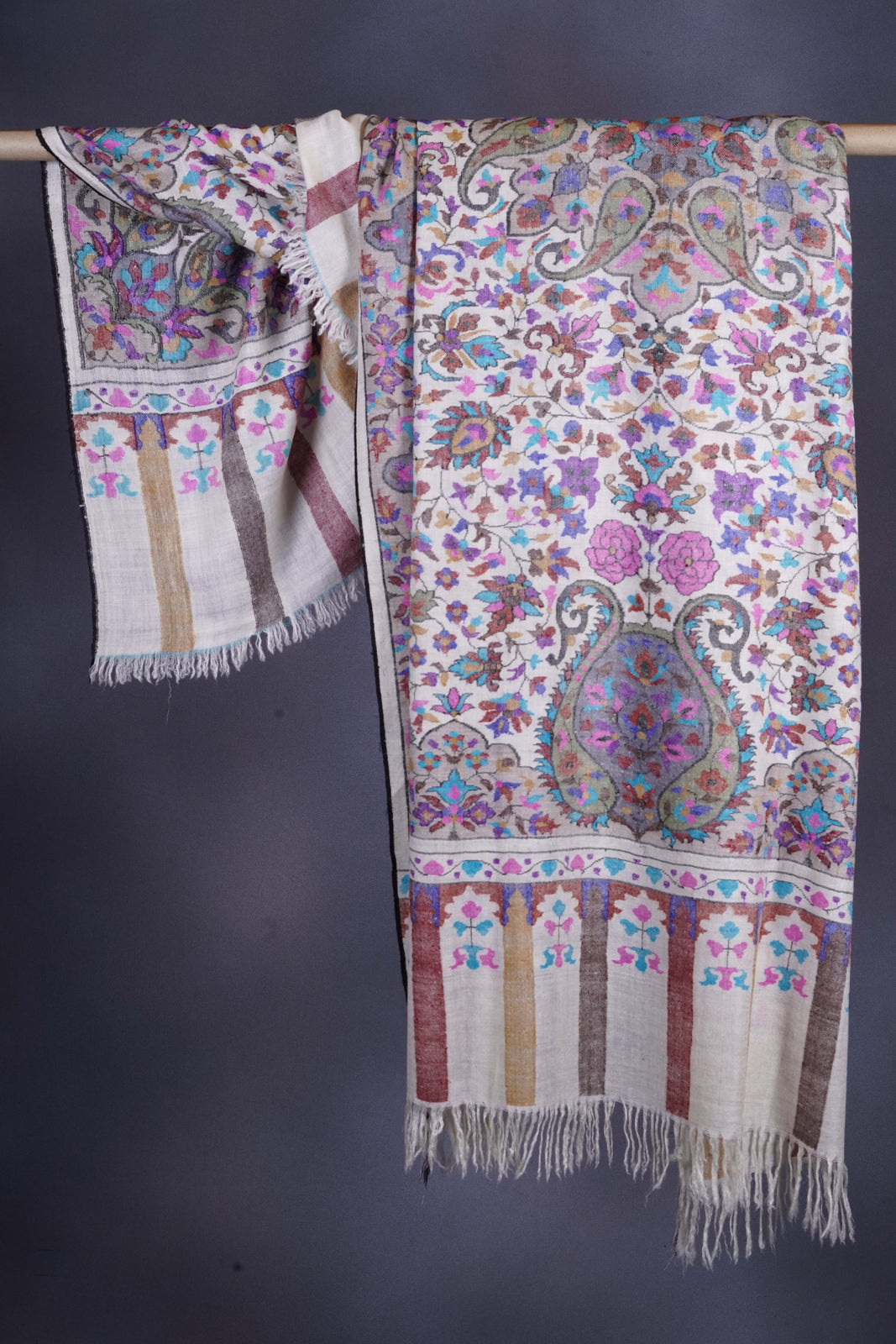 Ivory Kani Pashmina Shawl