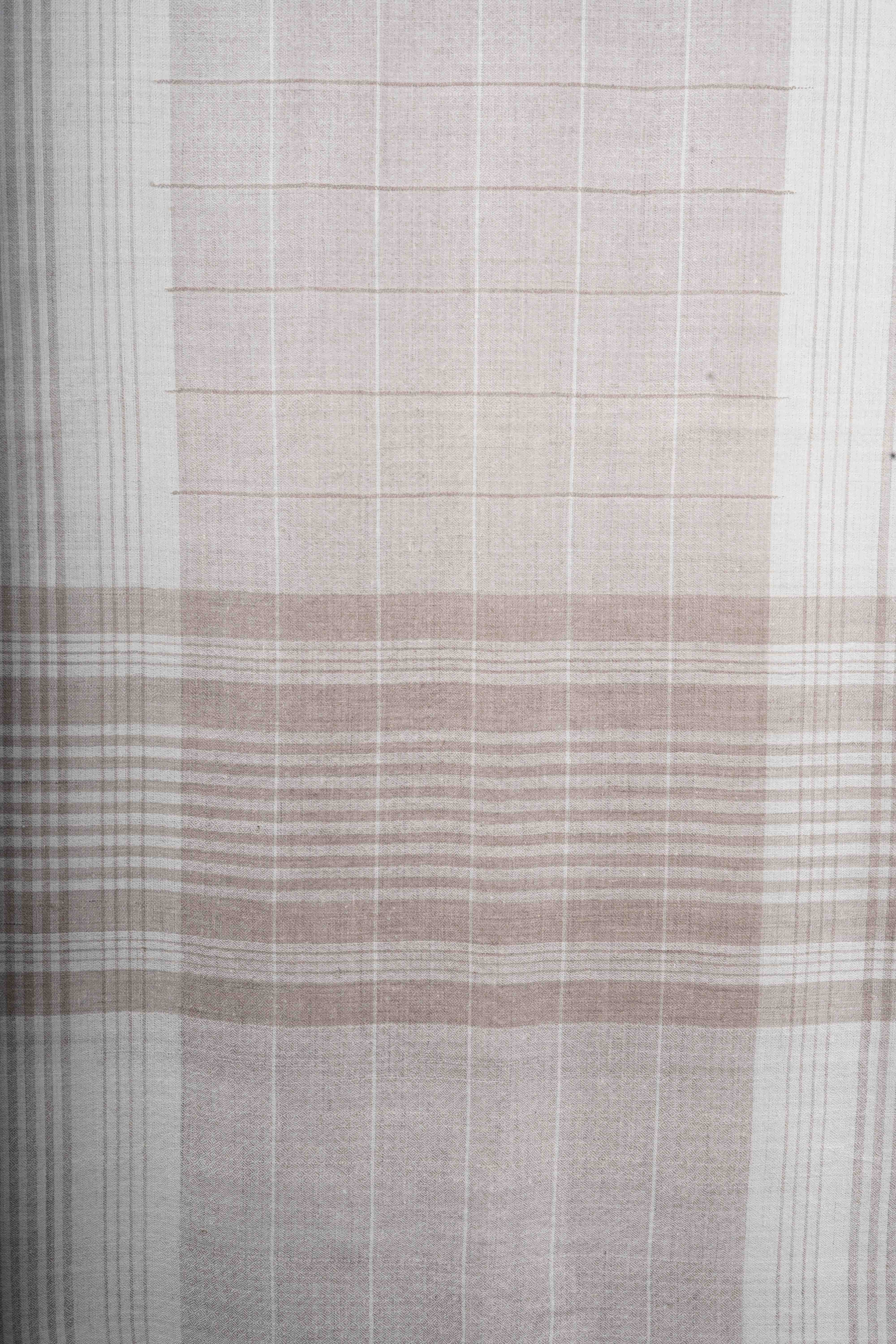 Ivory Base and Natural Base Handwoven Cashmere Pashmina Scarf