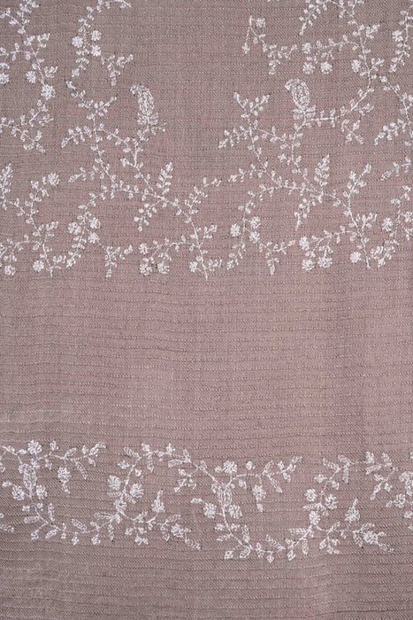 Natural Base Big Border Embroidery Cashmere Pashmina Shawl