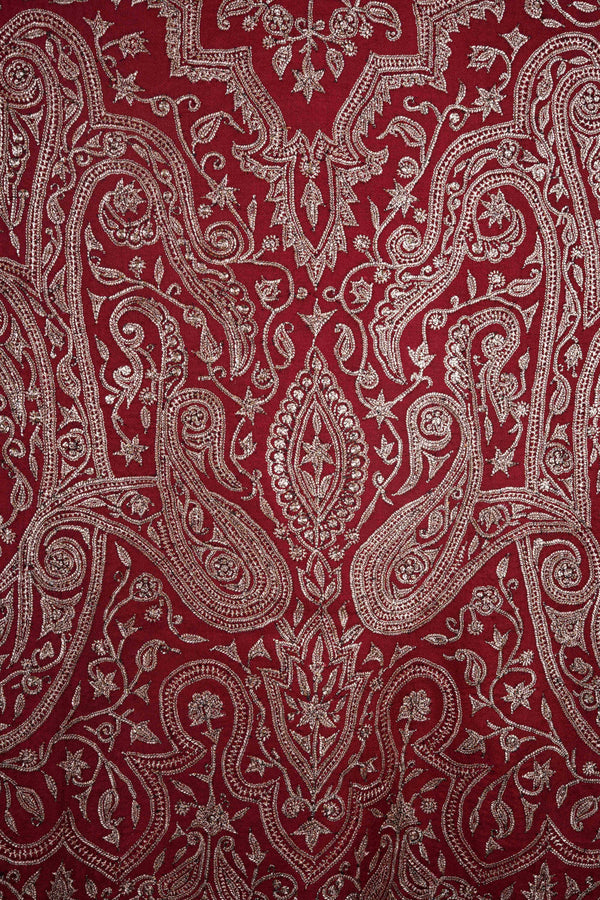 Maroon Tilla Embroidery Pashmina Shawl