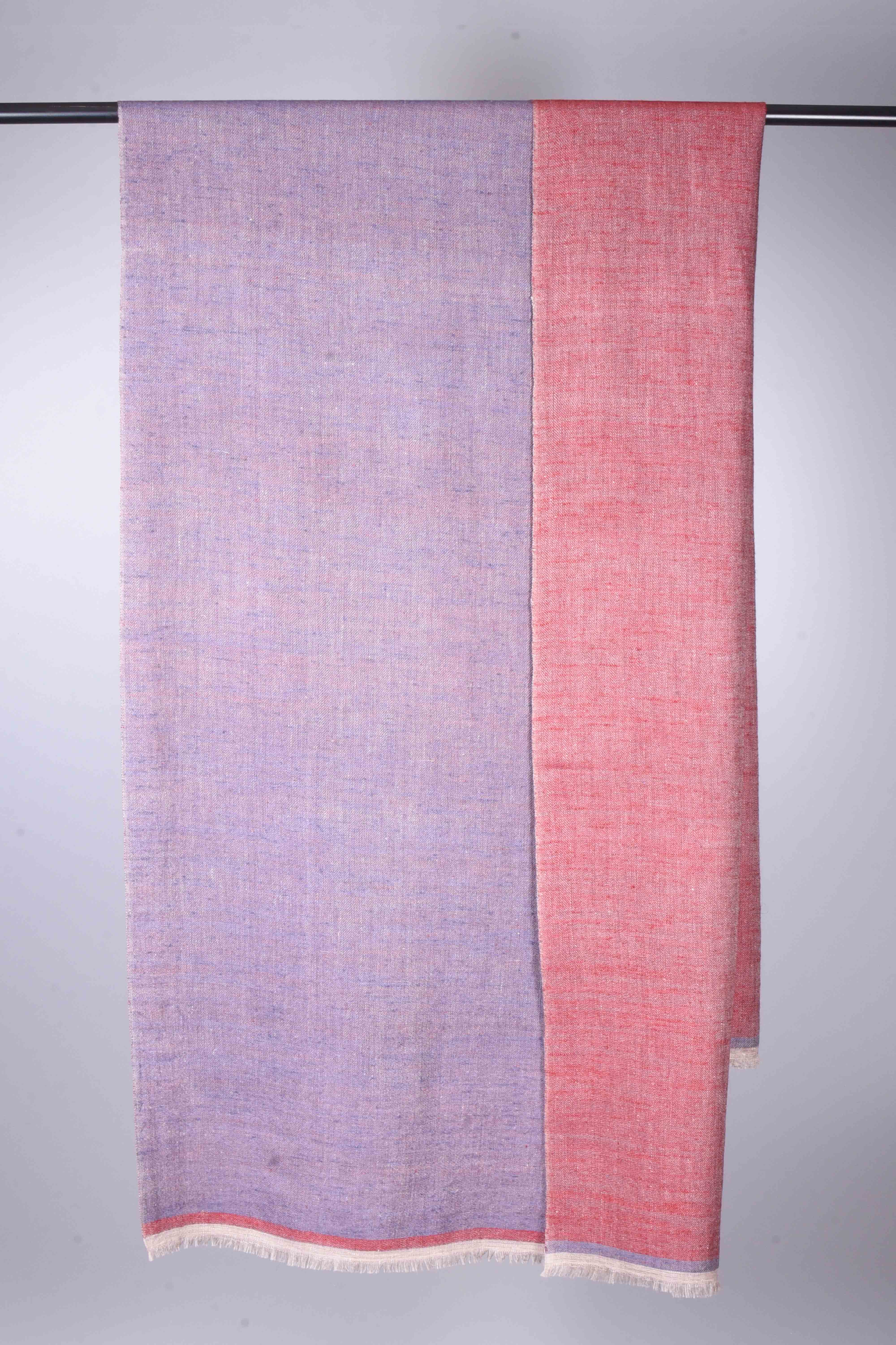 Reversible Pink & Blue Cashmere Pashmina Scarf