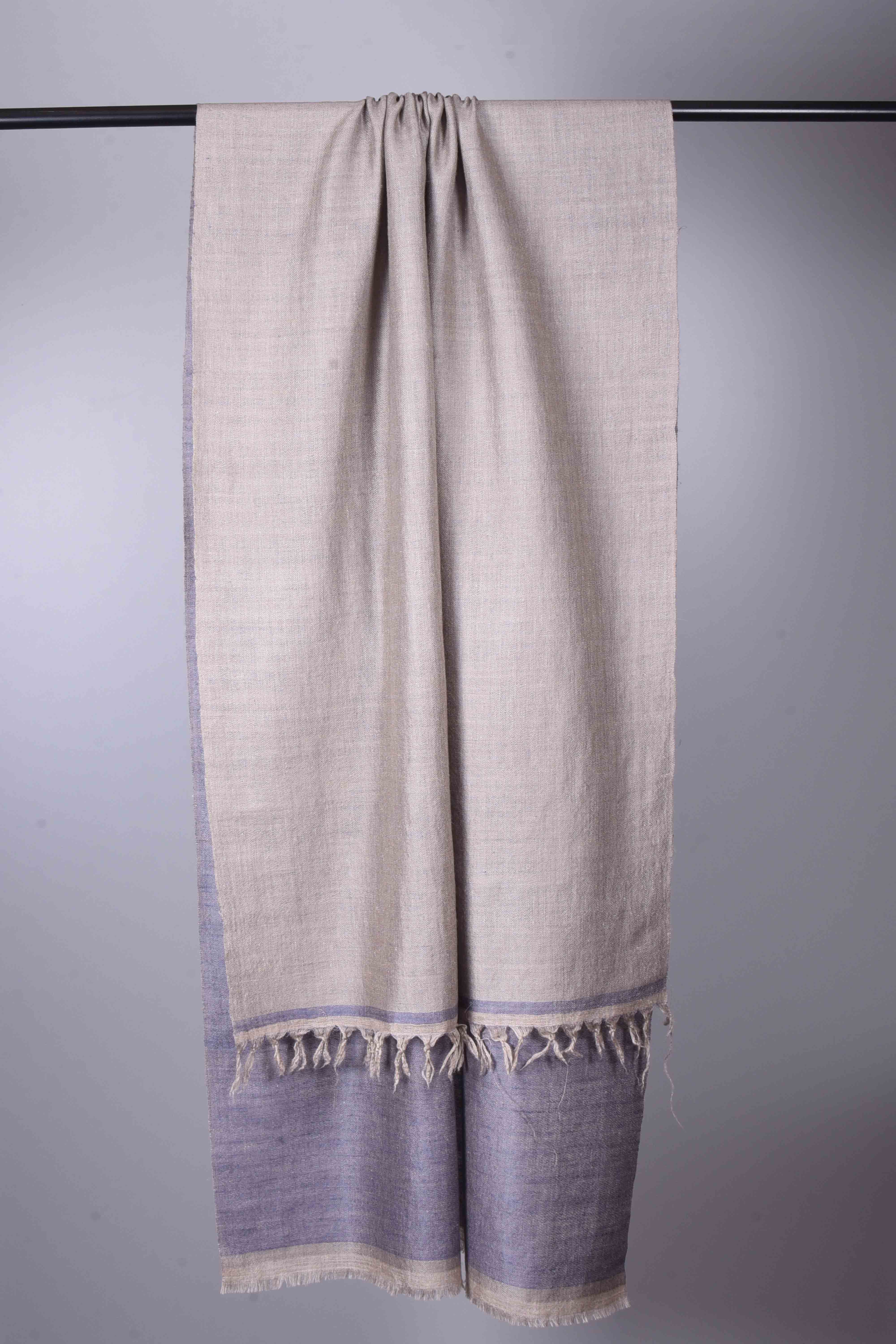 Reversible Blue & Silver Cashmere Pashmina Scarf