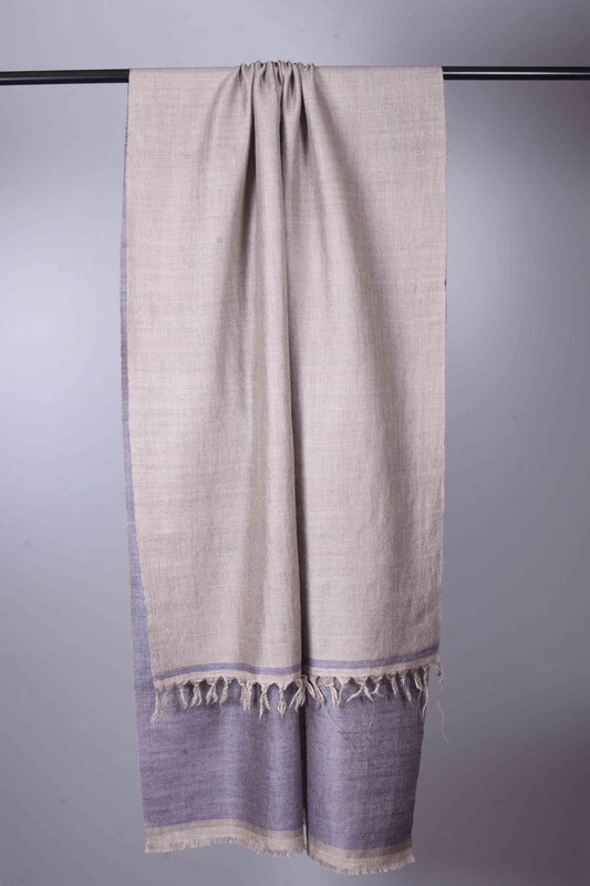 Reversible Blue & Silver Cashmere Pashmina Scarf