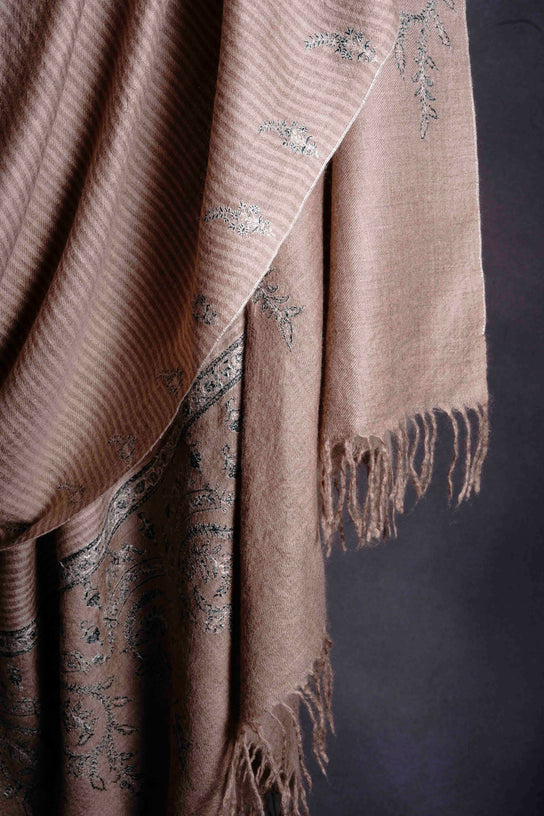 3 Yard Natural Base Pashmina Embroidery Shawl