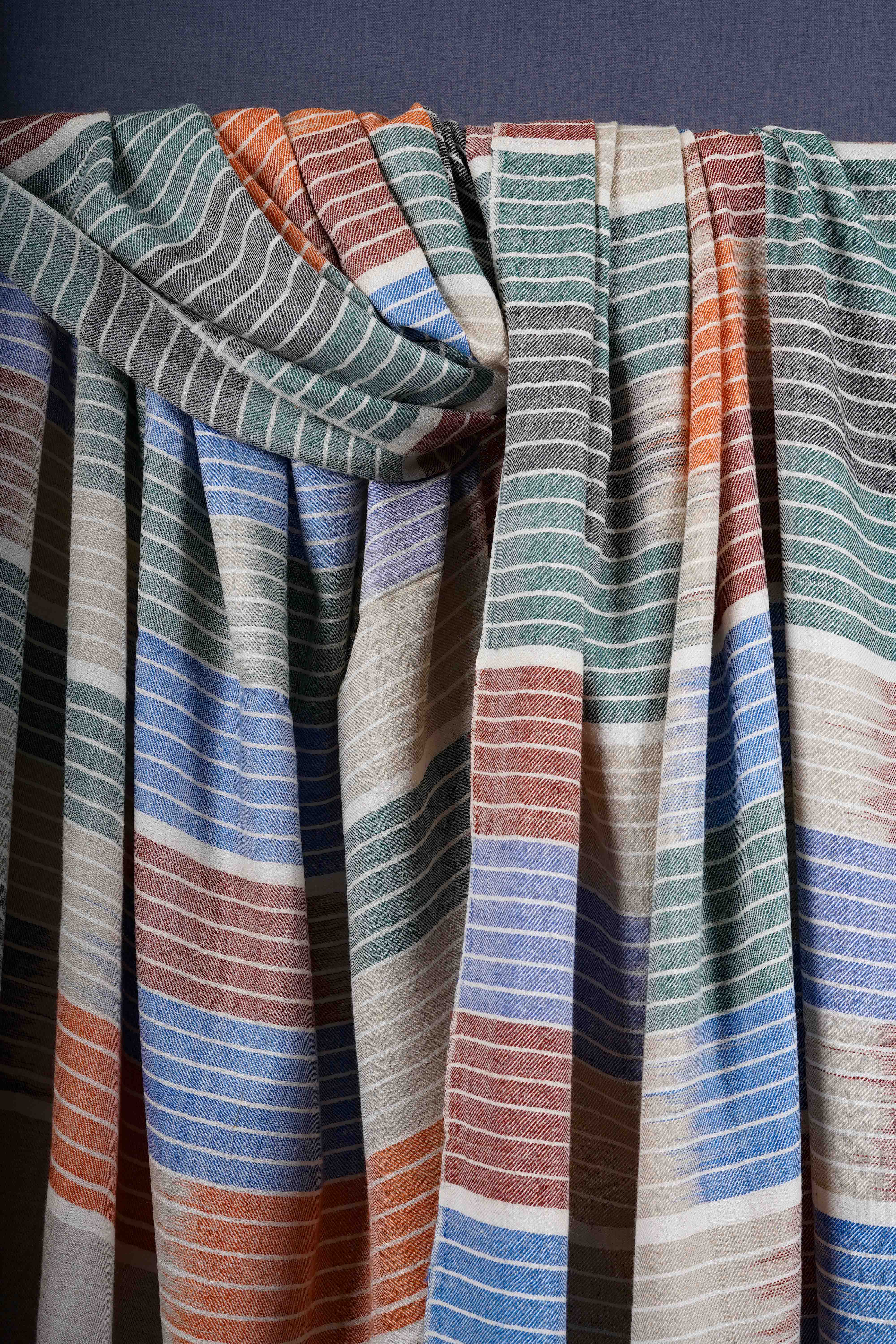 Ivory Base Multi Color Handwoven Cashmere Pashmina Shawl