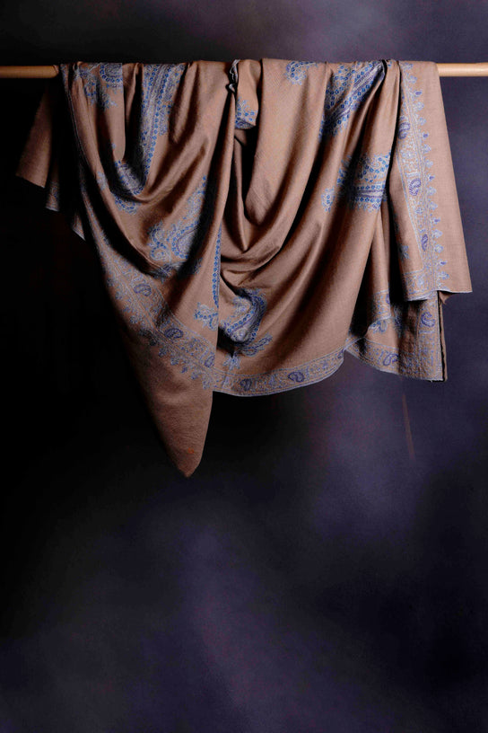 3 Yard Natural Base Pashmina Embroidery Shawl