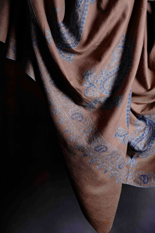3 Yard Natural Base Pashmina Embroidery Shawl