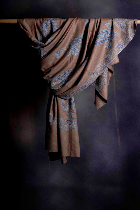 3 Yard Natural Base Pashmina Embroidery Shawl