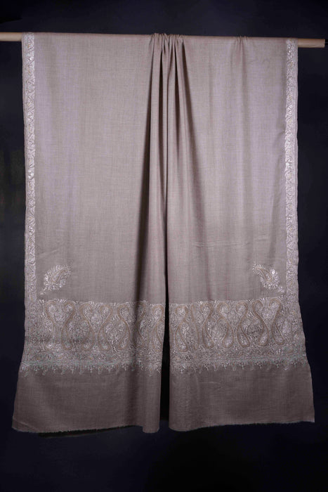3 Yard Natural Tilla Embroidery Pashmina Shawl