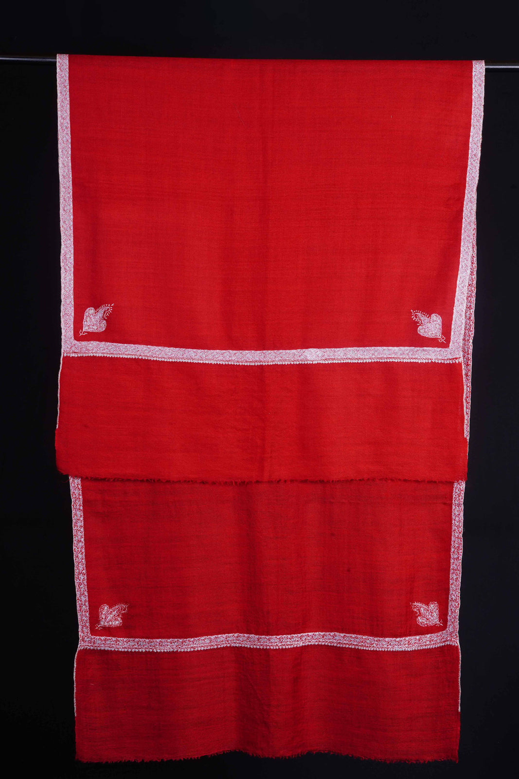 Red Border Embroidery Pashmina Cashmere Scarf