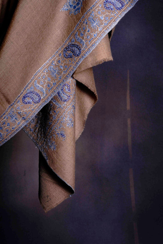 3 Yard Natural Base Pashmina Embroidery Shawl