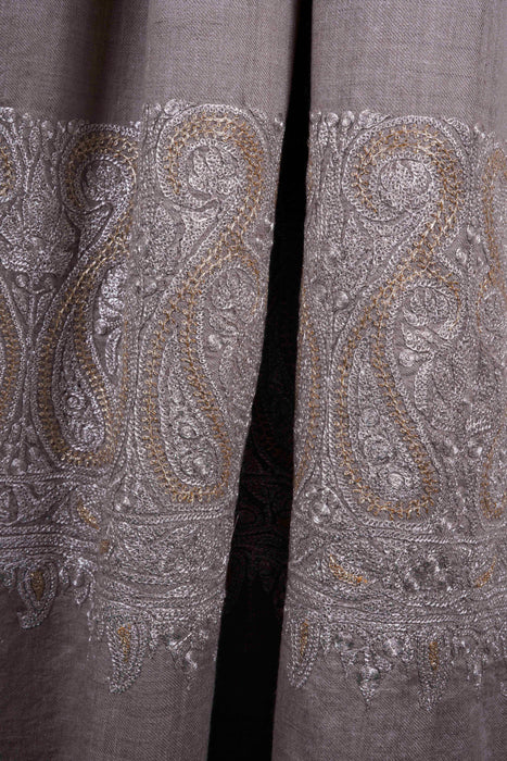 3 Yard Natural Tilla Embroidery Pashmina Shawl