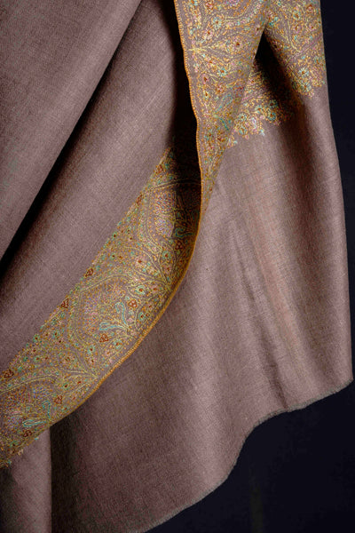 2.5 Yard Natural Base Pashmina Embroidery Shawl