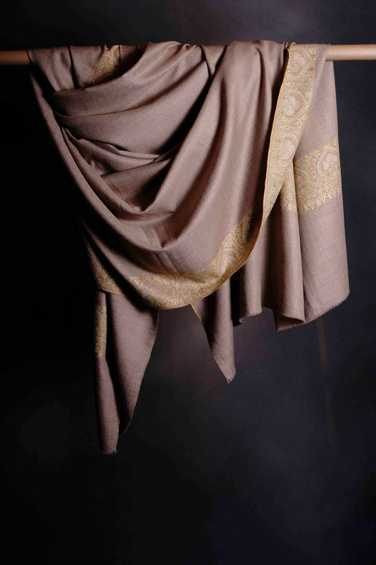 2.5 Yard Natural Base Pashmina Embroidery Shawl