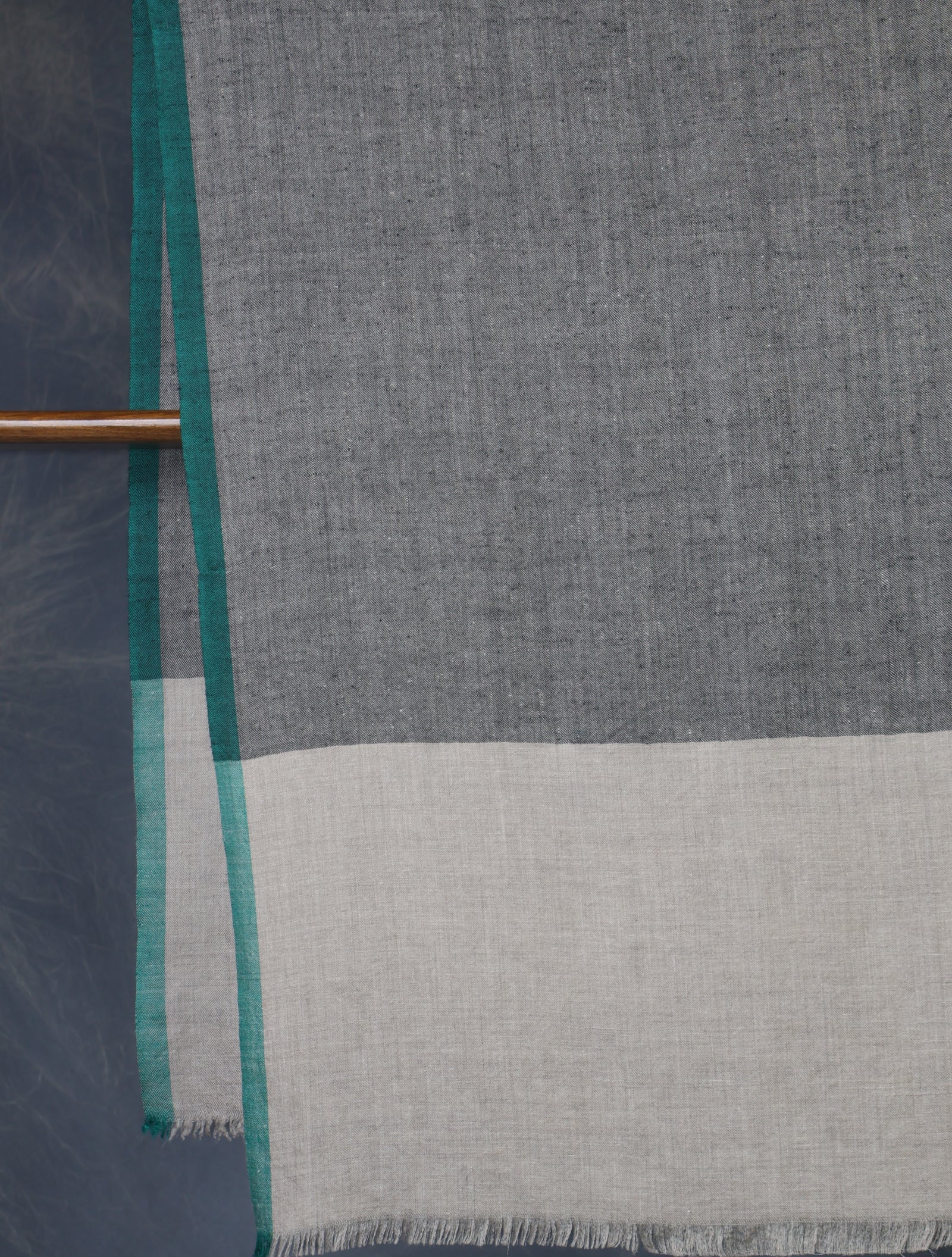 Black and Natural Border Handwoven Cashmere Pashmina Shawl