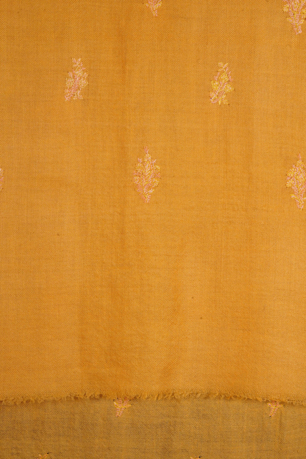 Mustard Base Buteh Embroidery Pashmina Cashmere Scarf