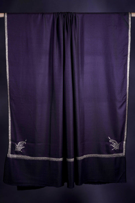 3 yard Black Base With small border Tilla Embroidery Pashmina Shawl