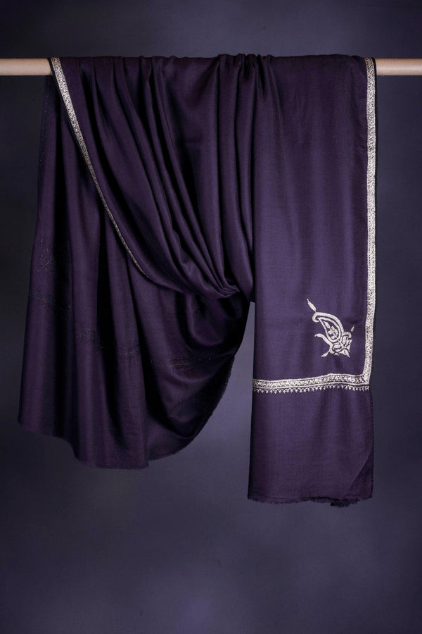 3 yard Black Base With small border Tilla Embroidery Pashmina Shawl
