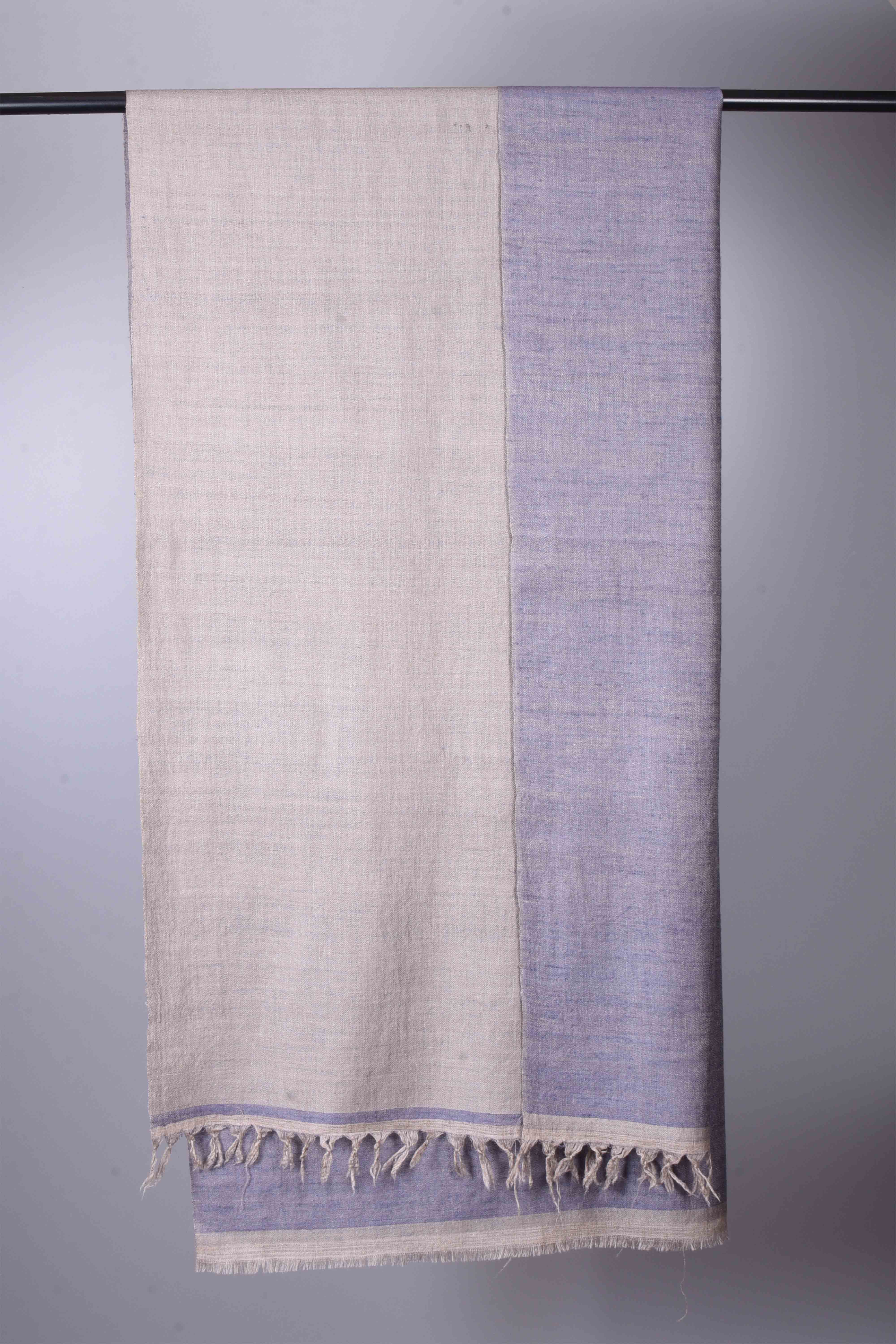 Reversible Blue & Silver Cashmere Pashmina Scarf