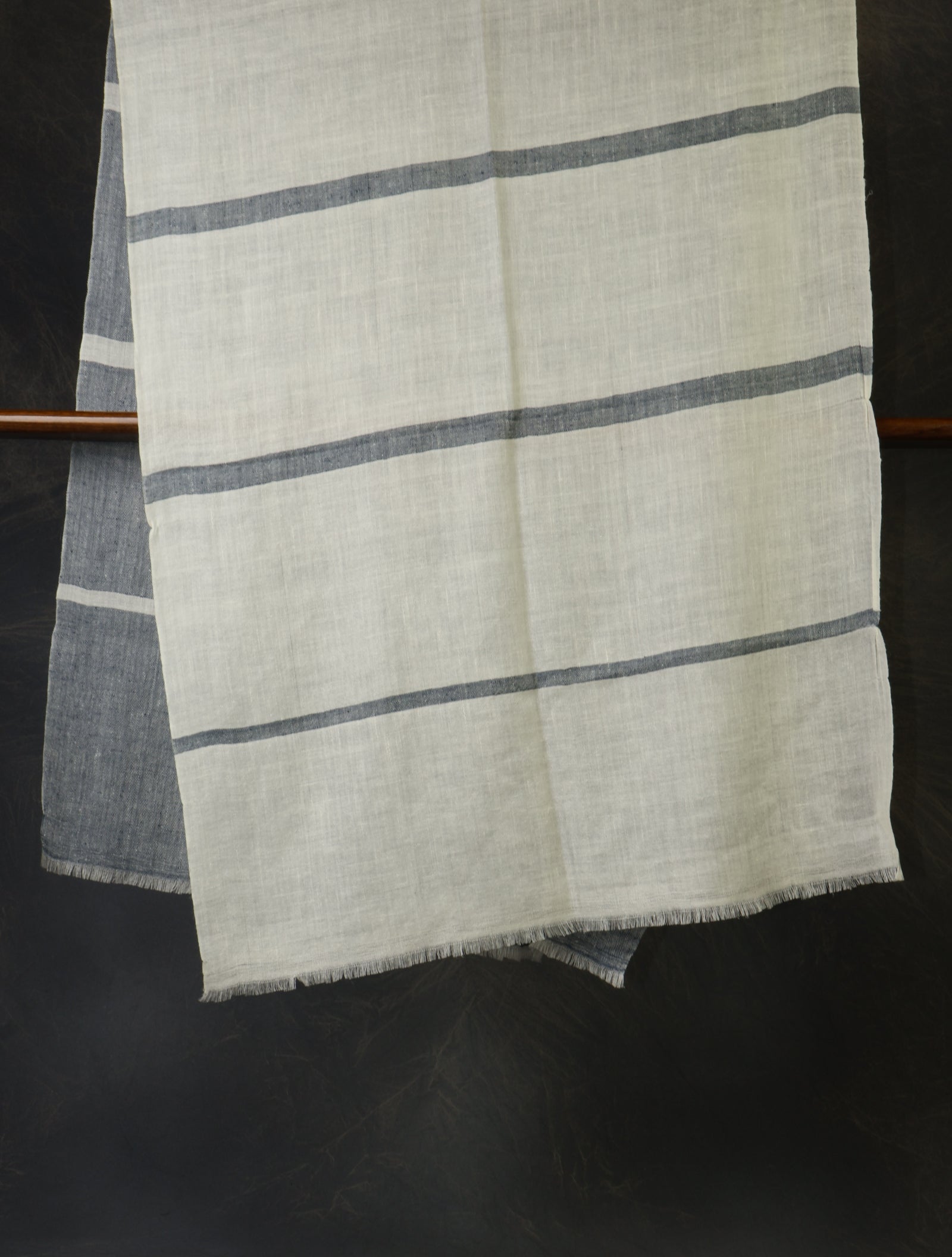 Black And Ivory Plaid Pure Cashmere Pashmina Scarf