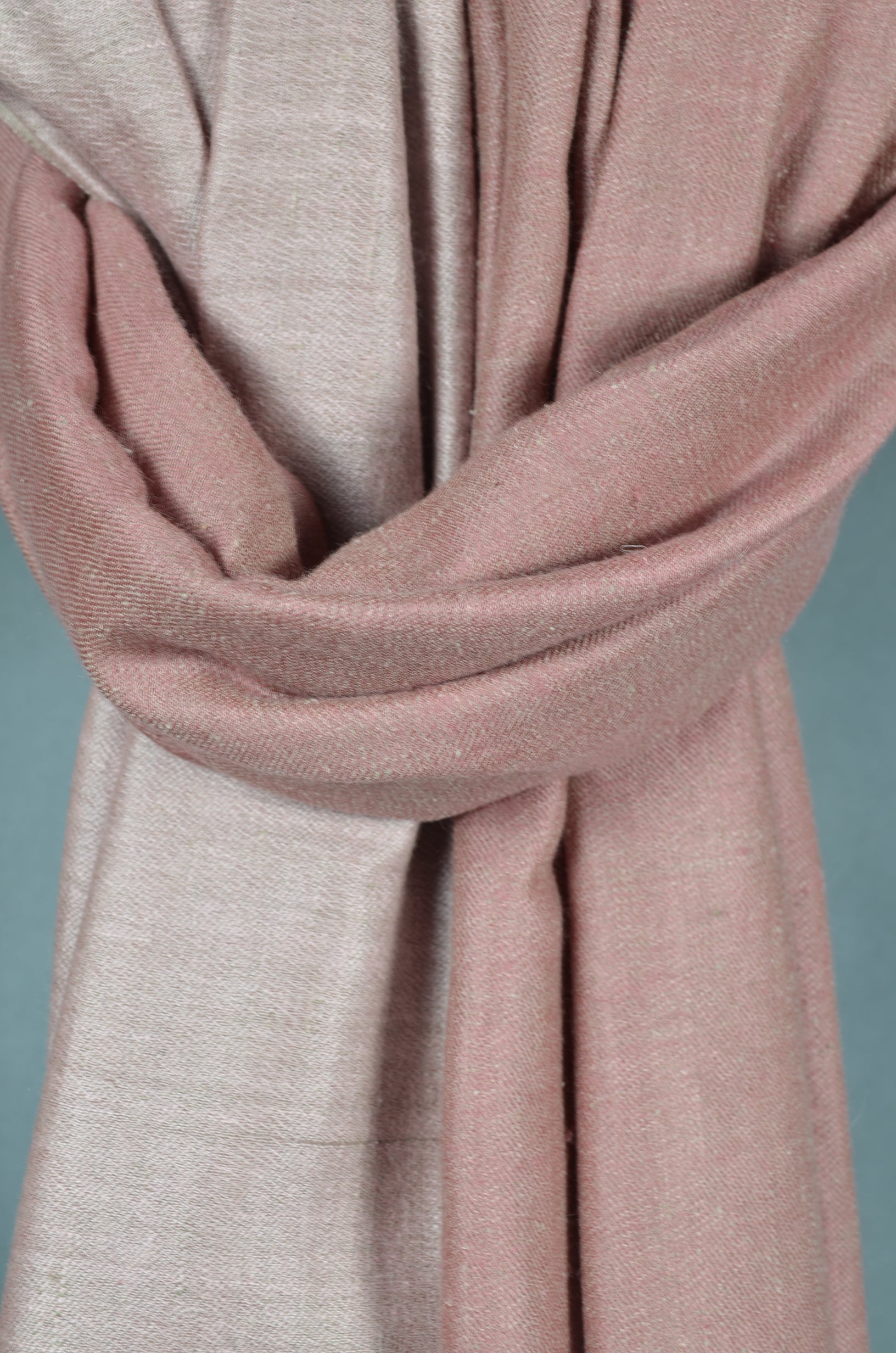 Reversible Amber and Light Pink Handwoven Cashmere Pashmina Shawl