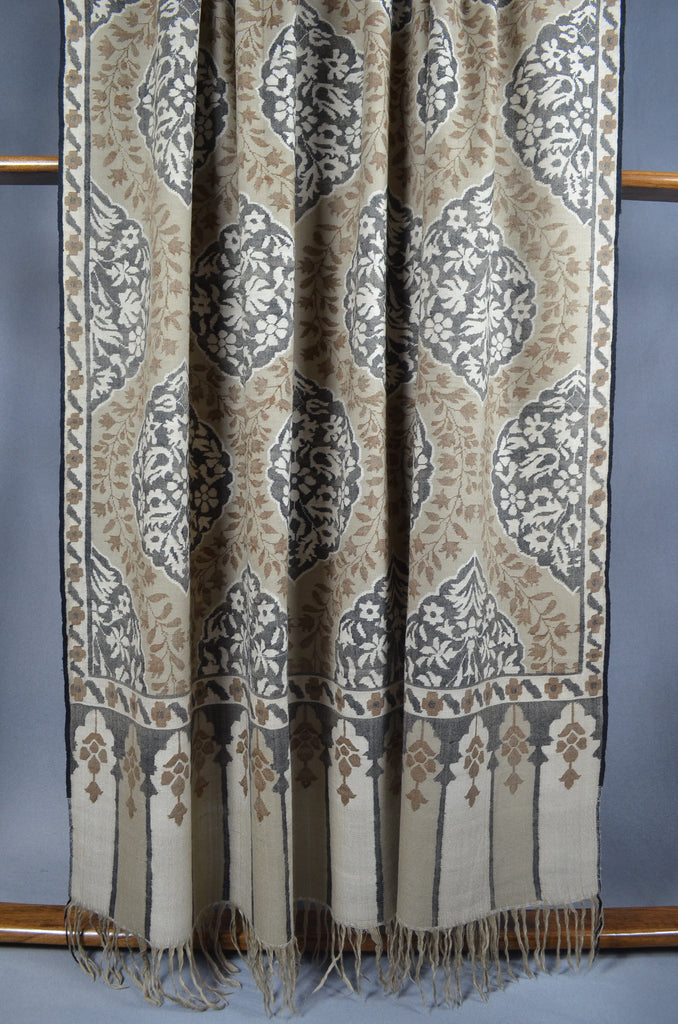 Gulistan Classic Kani Pashmina Shawl (Beige) main image 1
