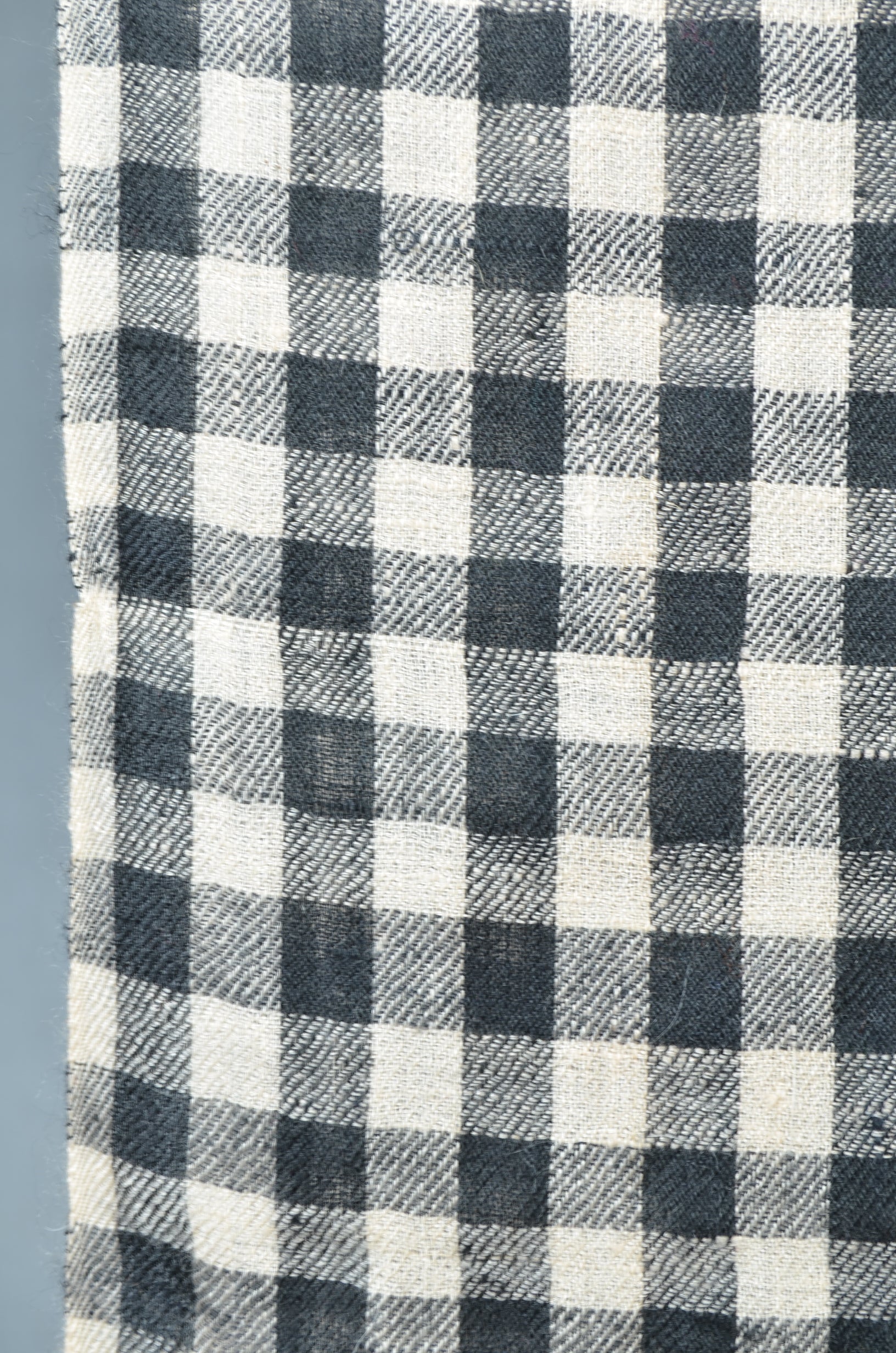 White and Black Check Handwoven Cashmere Pashmina Scarf