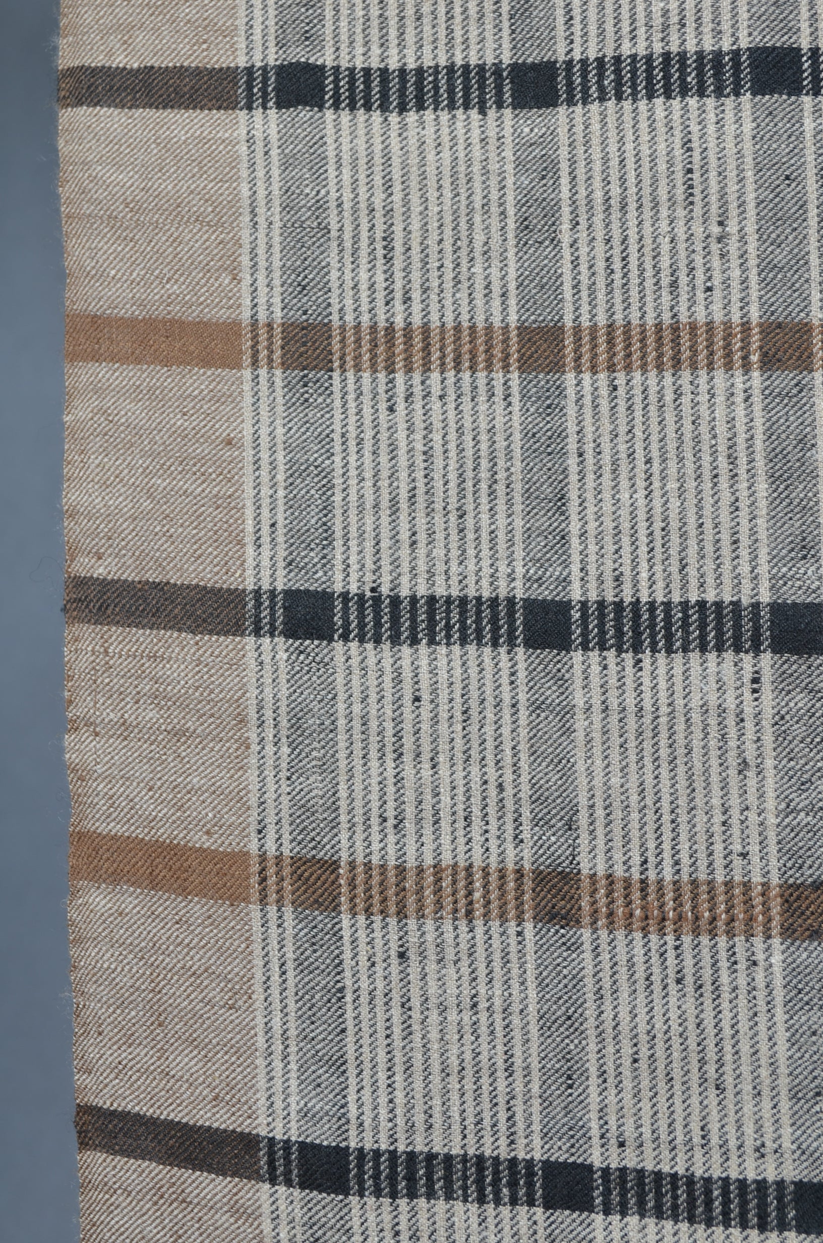 Multi color Brown tone Checked Handwoven Cashmere Pashmina Shawl