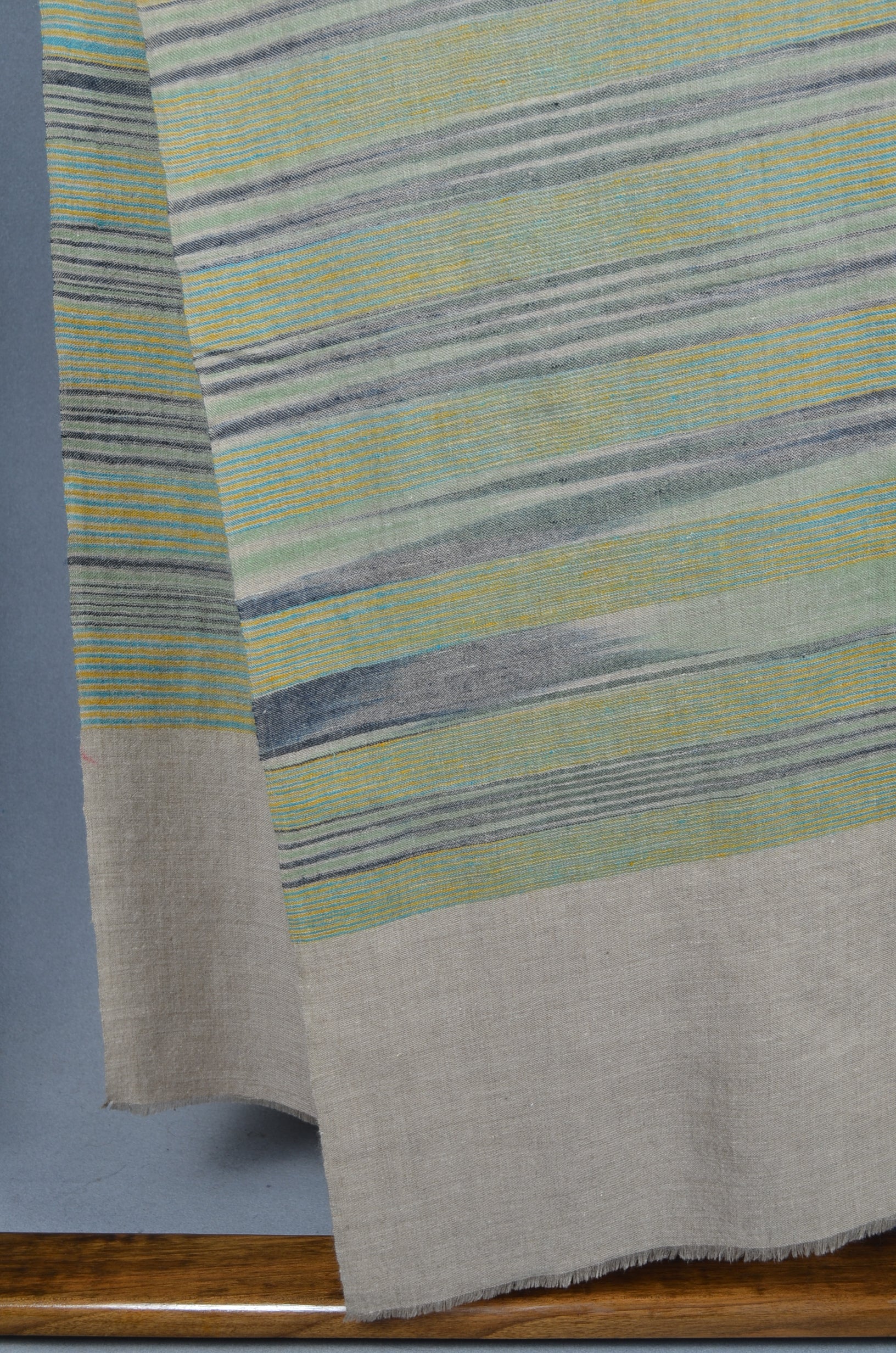 Multi Color Green Tone Handwoven Cashmere Pashmina Shawl