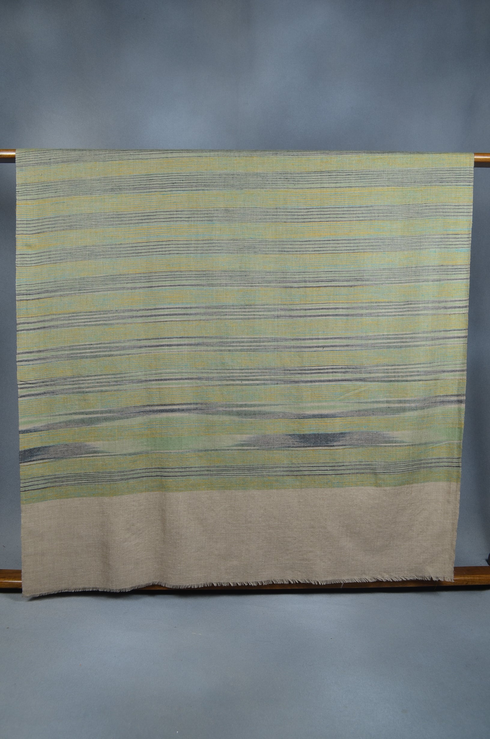 Multi Color Green Tone Handwoven Cashmere Pashmina Shawl