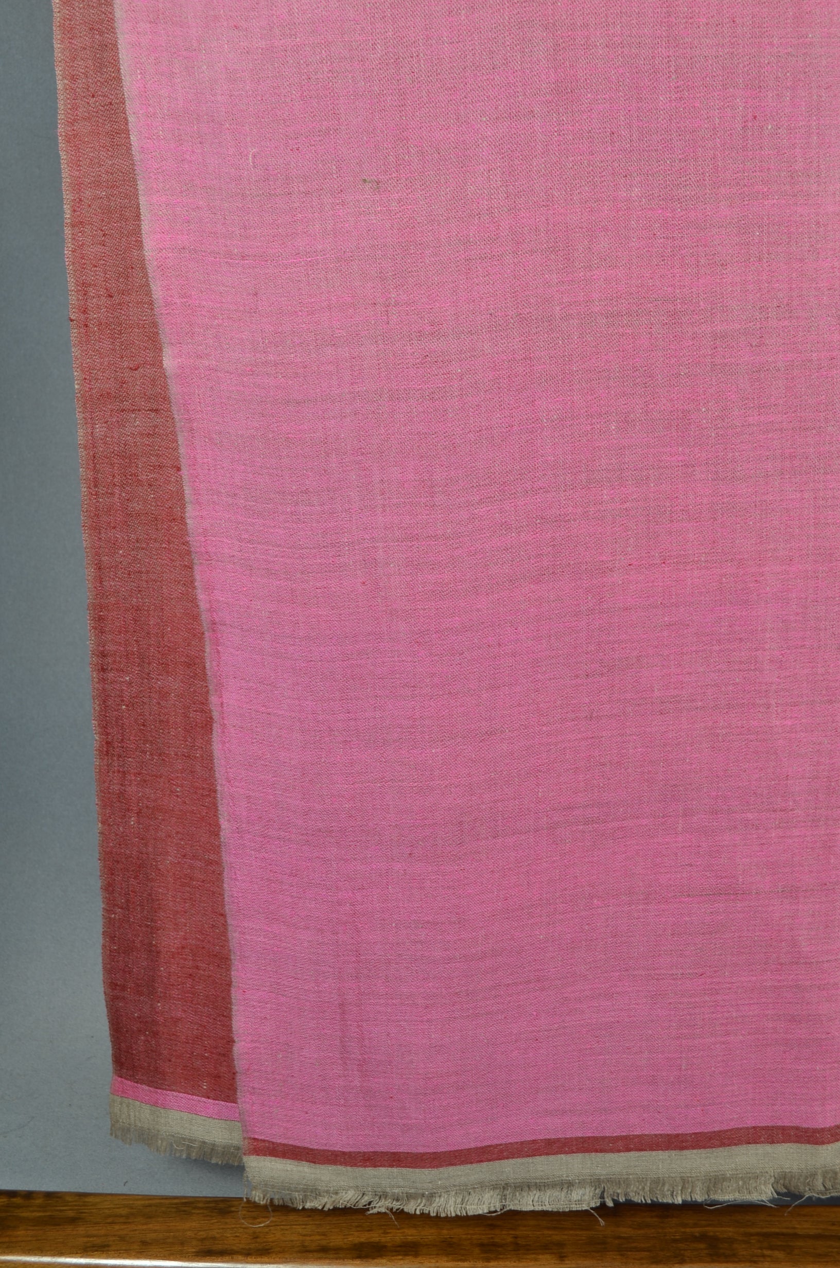 Reversible Pink and Maroon Handwoven Cashmere Pashmina Shawl