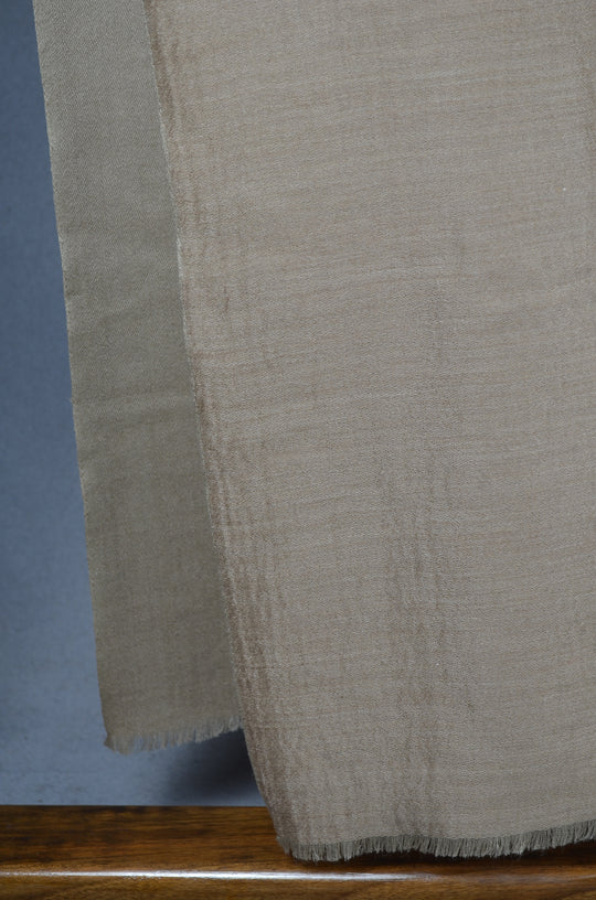 Two Shades of Natural Reversible Merino & Silk Scarf