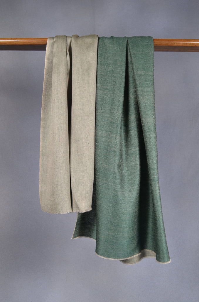 Emerald Green Reversible Merino & Silk Scarf