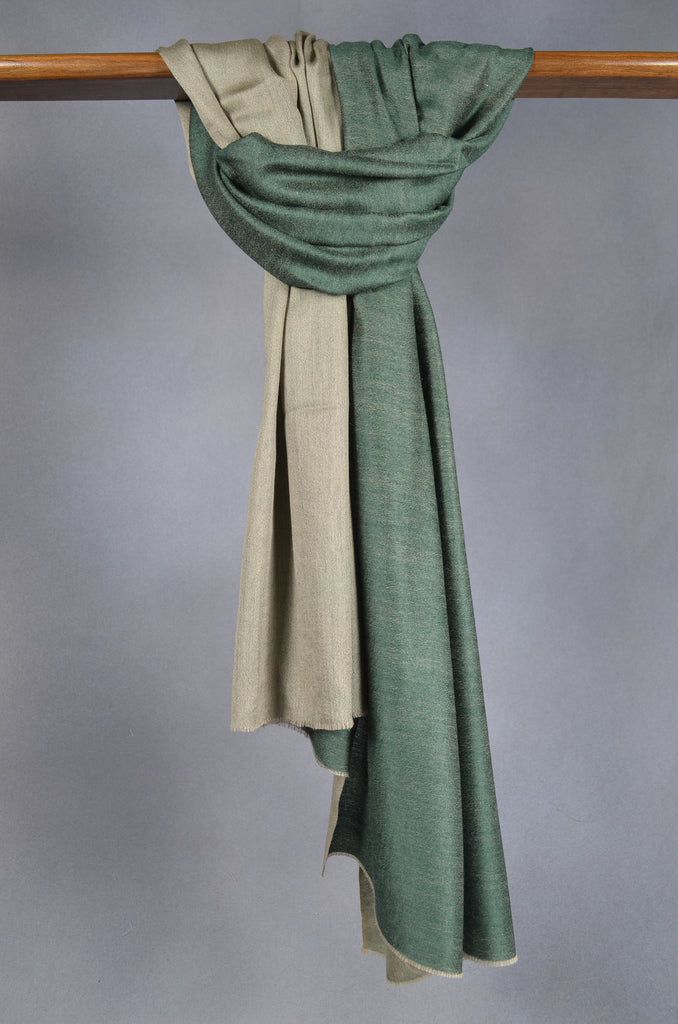 Emerald Green Reversible Merino & Silk Scarf