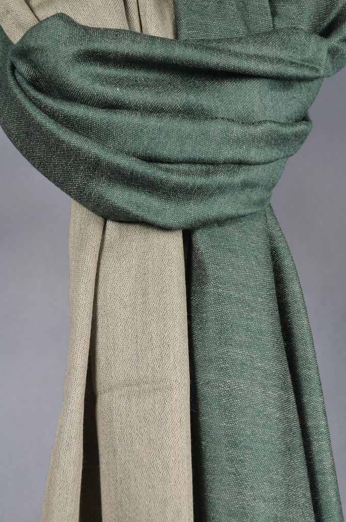 Emerald Green Reversible Merino & Silk Scarf