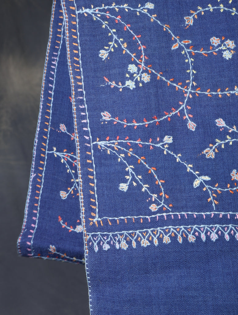 Double Dye Jali Sozni Embroidery Shawl