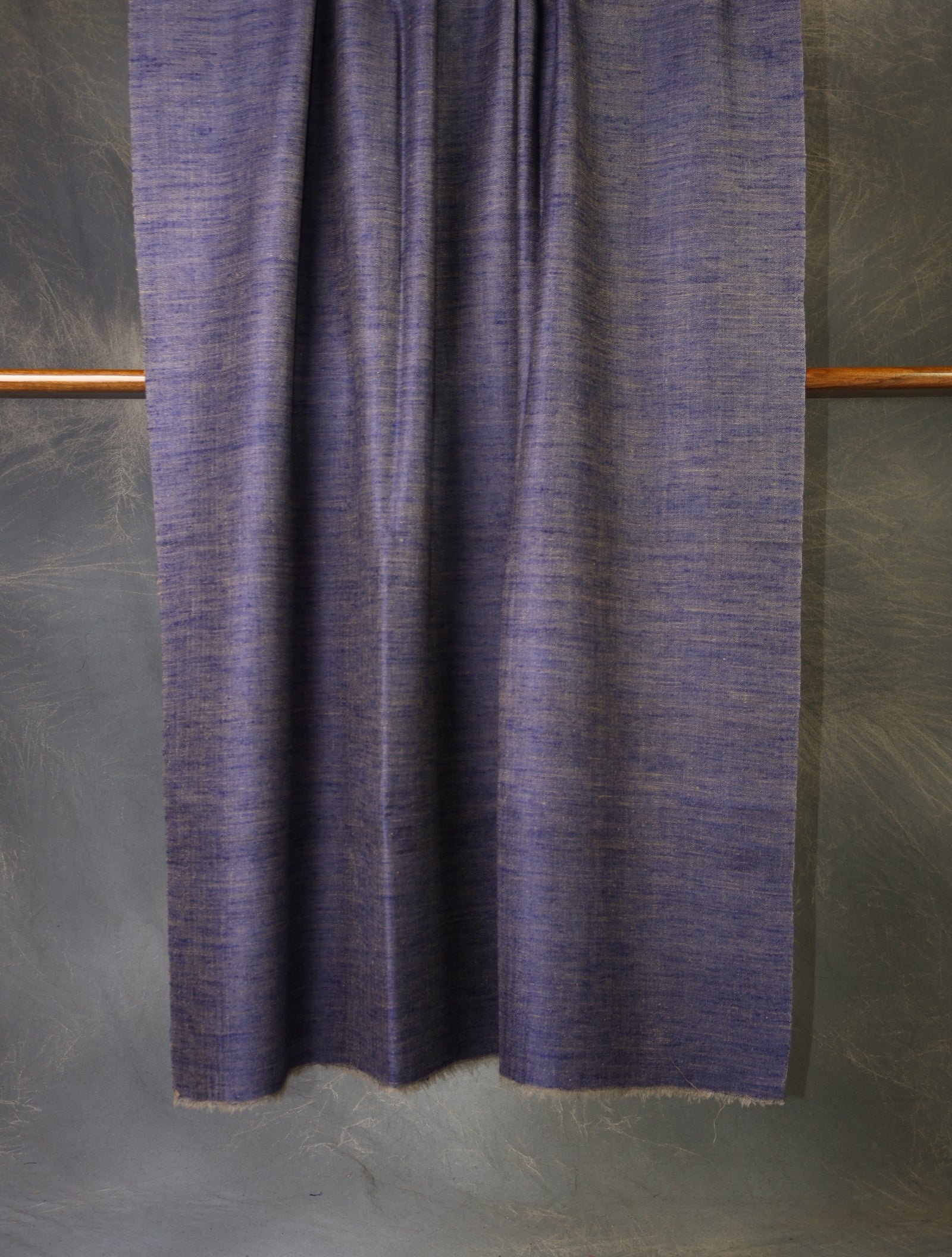 Dusty Blue And Taupe Reversible Handwoven Cashmere Pashmina Shawl