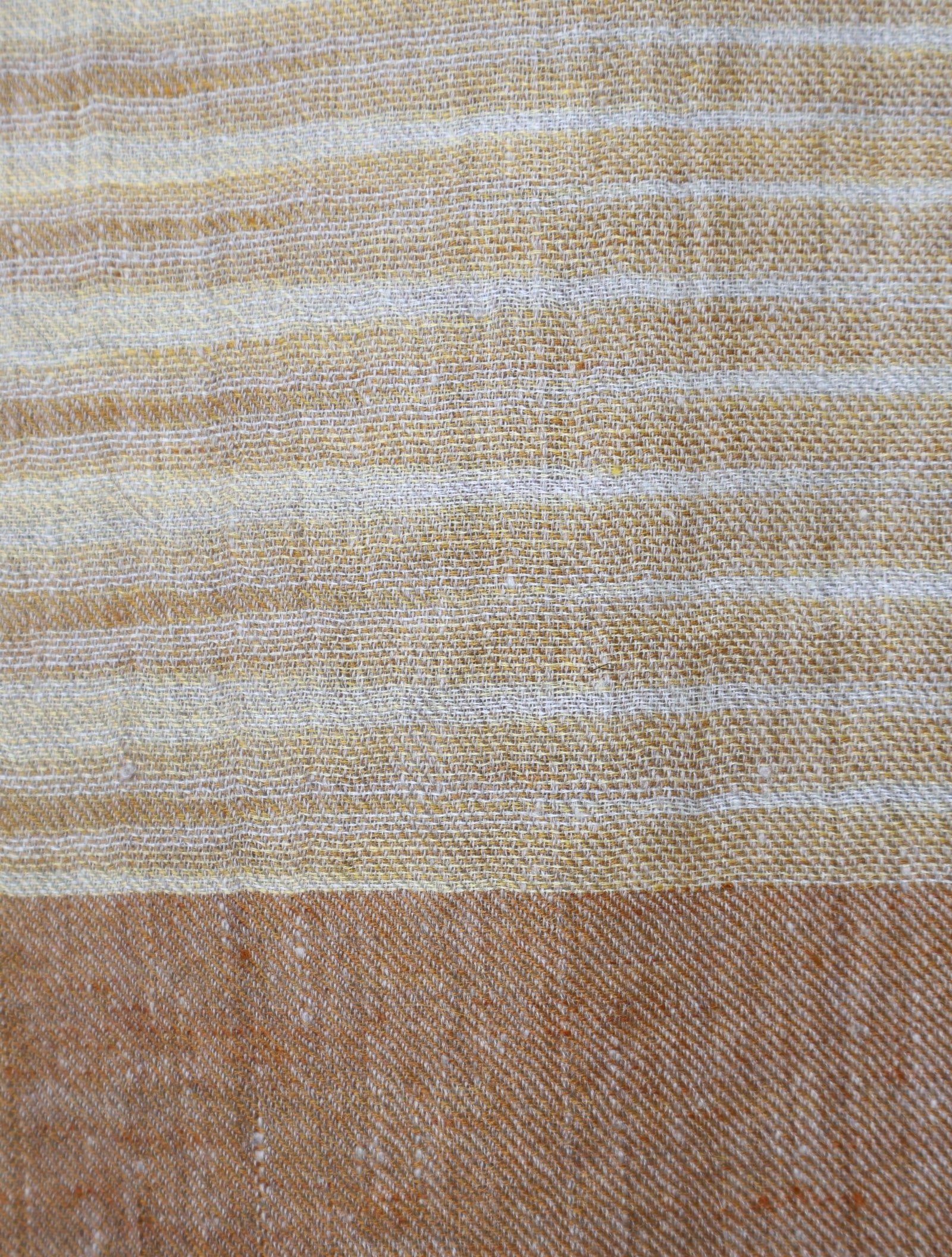 Mustard Striped Handwoven Cashmere Pashmina Scarf