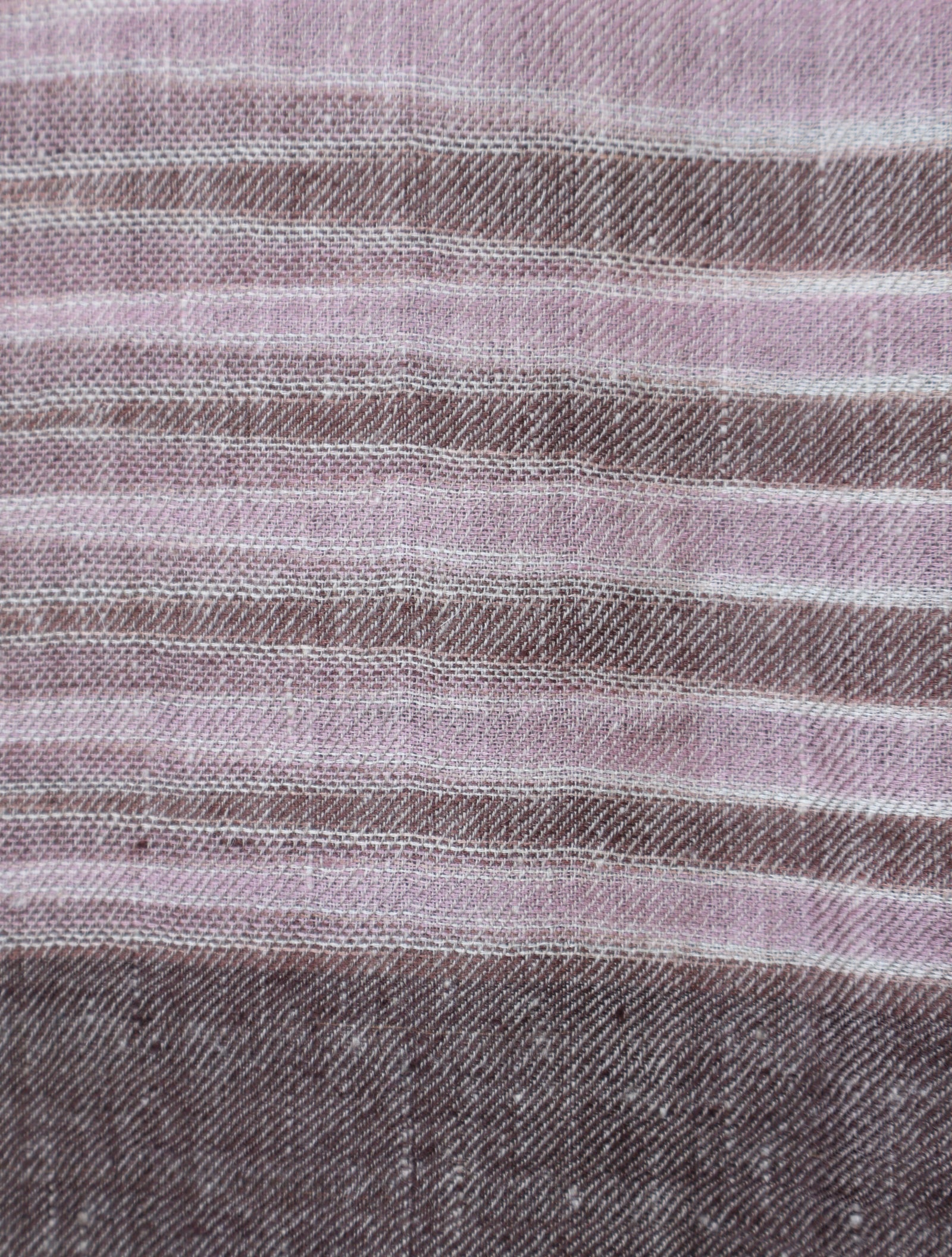 Light Pink And Brown Striped Handwoven Cashmere Pashmina Scarf