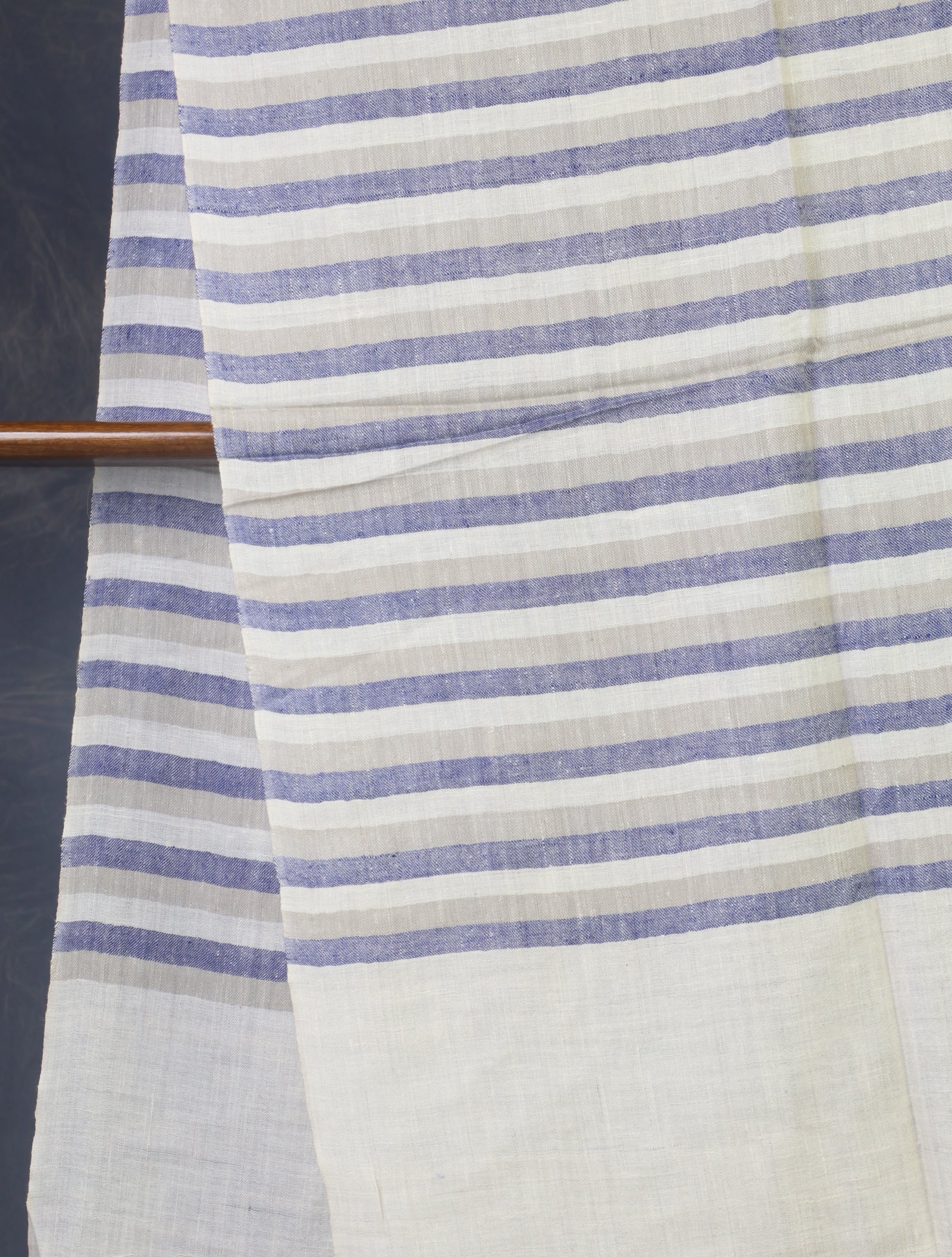Ivory colour Striped handwoven Cashmere Pashmina Scarf