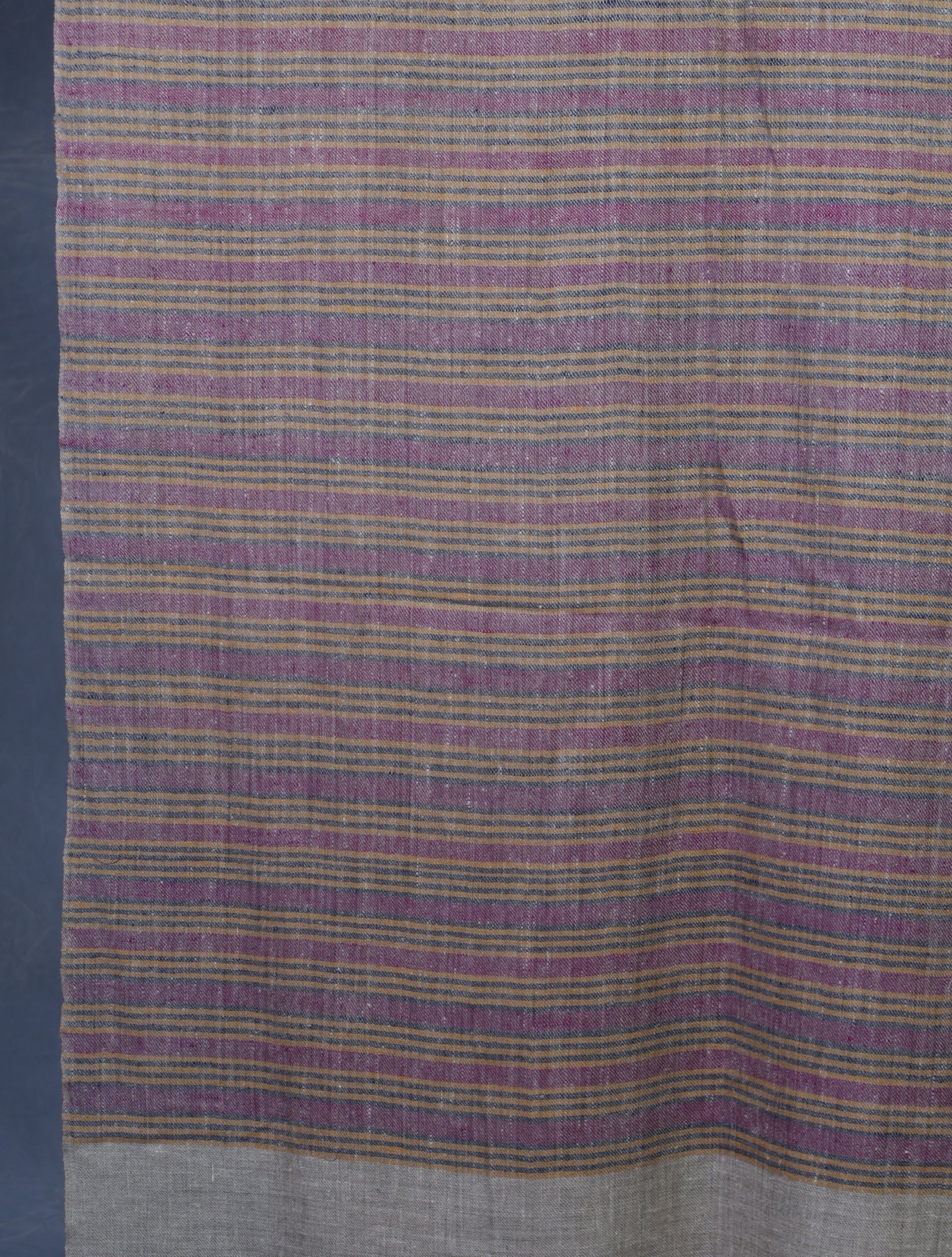 Natural Border Striped Handwoven Cashmere Pashmina Scarf