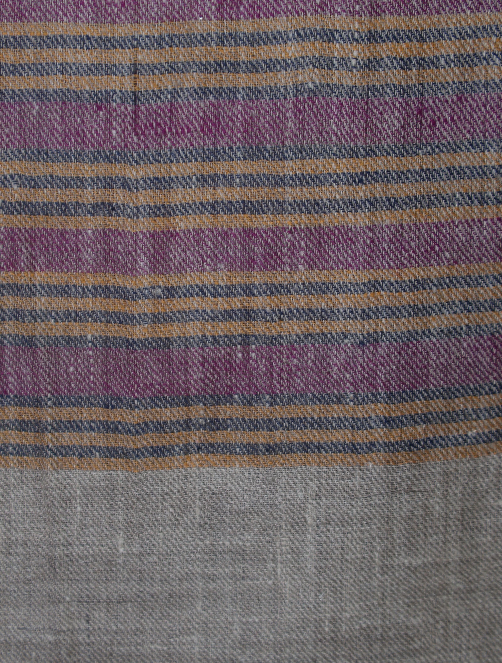 Natural Border Striped Handwoven Cashmere Pashmina Scarf