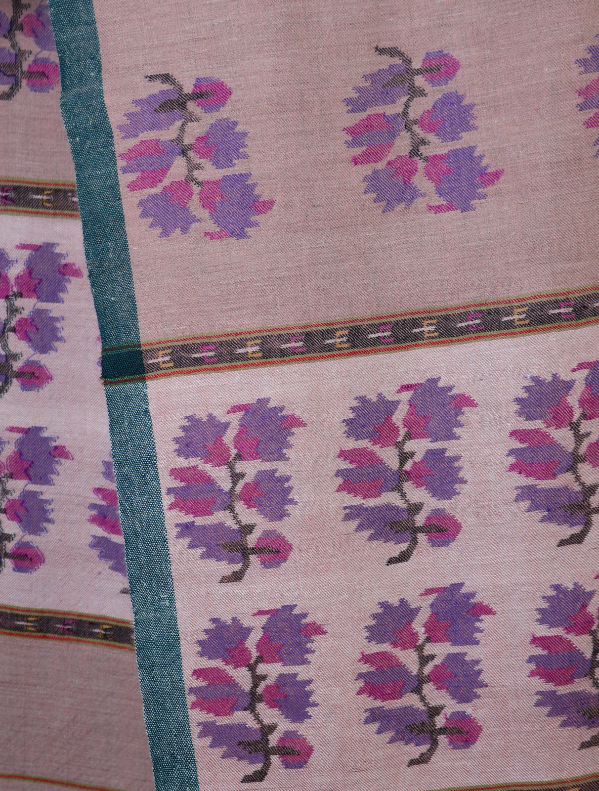 Blush Pink Kani Floral Pashmina Shawl