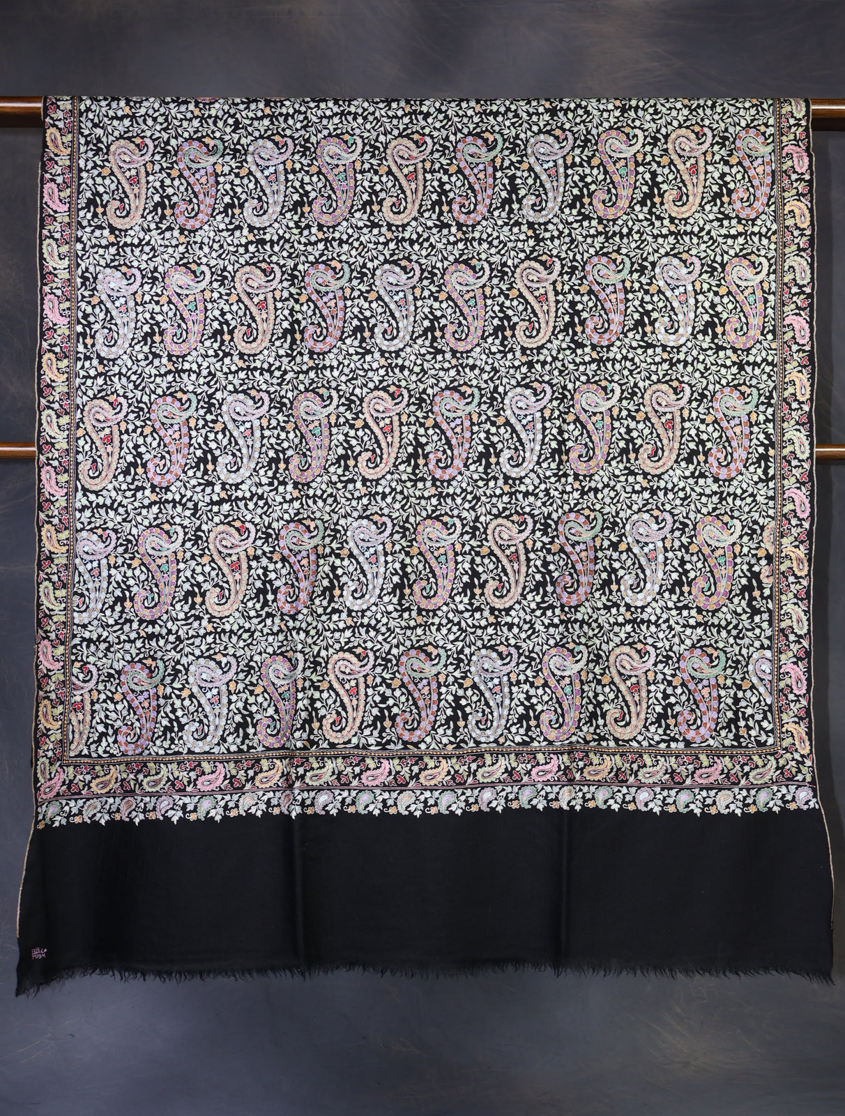 Black Base Kalamkari Pashmina Shawl