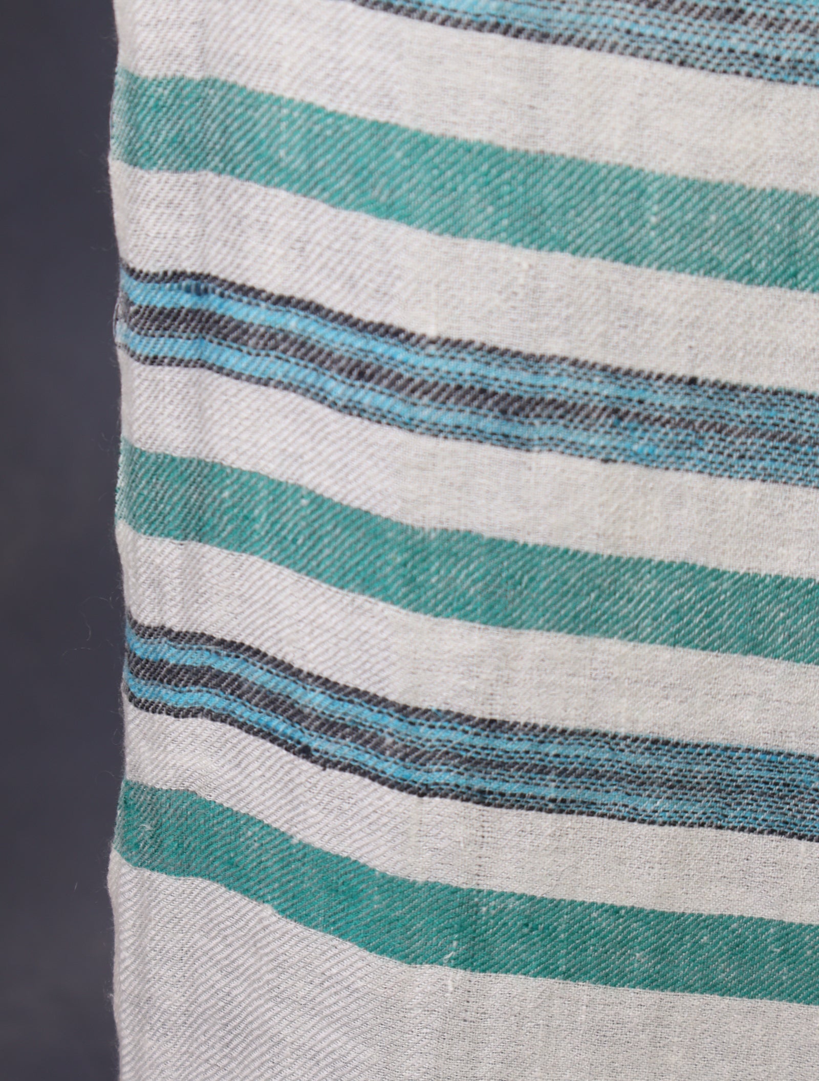 Ivory Base Multicolor Striped Handwoven Cashmere Pashmina Scarf