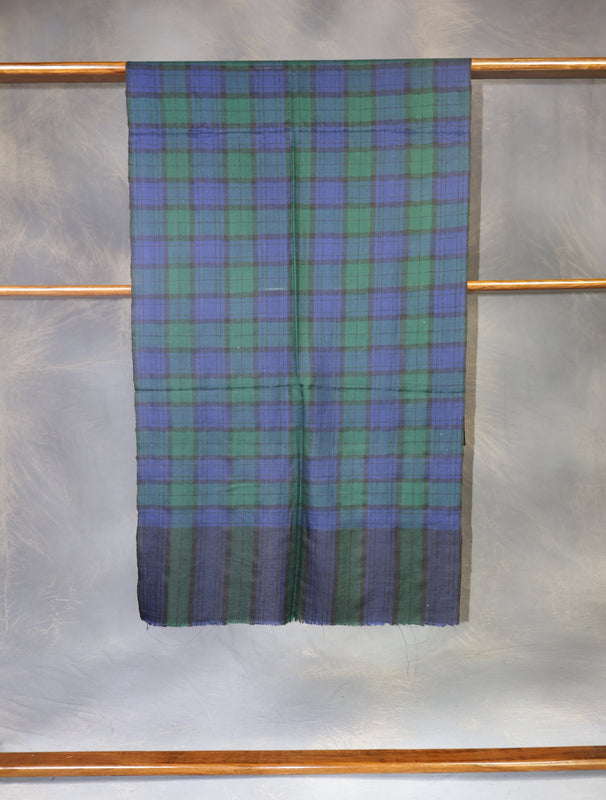 Blue Check handwoven Cashmere Pashmina Scarf